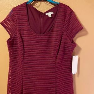 NWT London style collection burgundy fit and flare dress